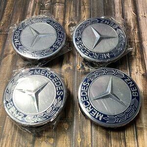 Four Silver Fit Mercedes Benz Wheel Center Caps Cover, Hub Cover (63mm/2.48in)